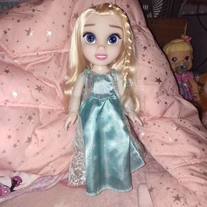 Disney Doll with Teal Dress and Blonde Hair